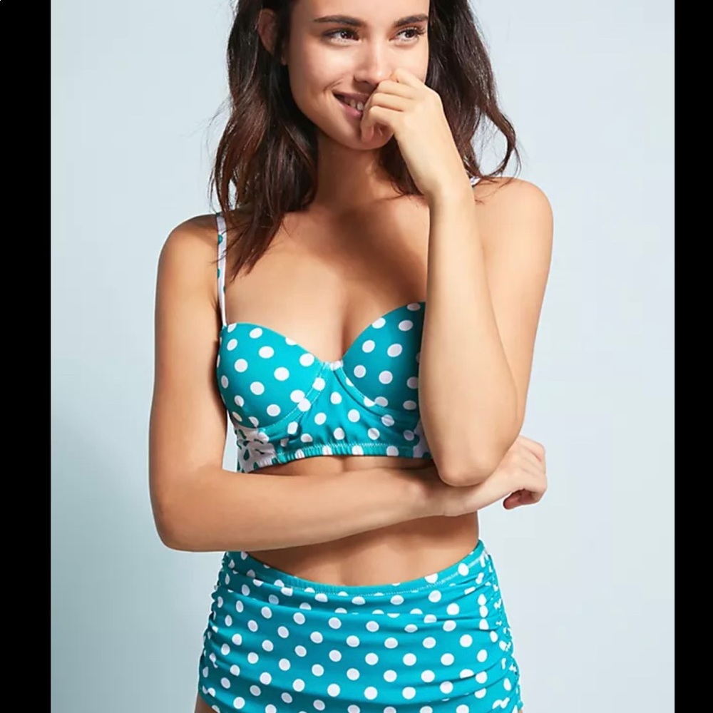 NWT Anthropologie High Waisted Polka Dot Bikini